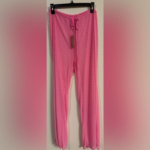 SKIMS Mesh Rhinestone Swim Cover Up in Pink NWT - Picture 5 of 10